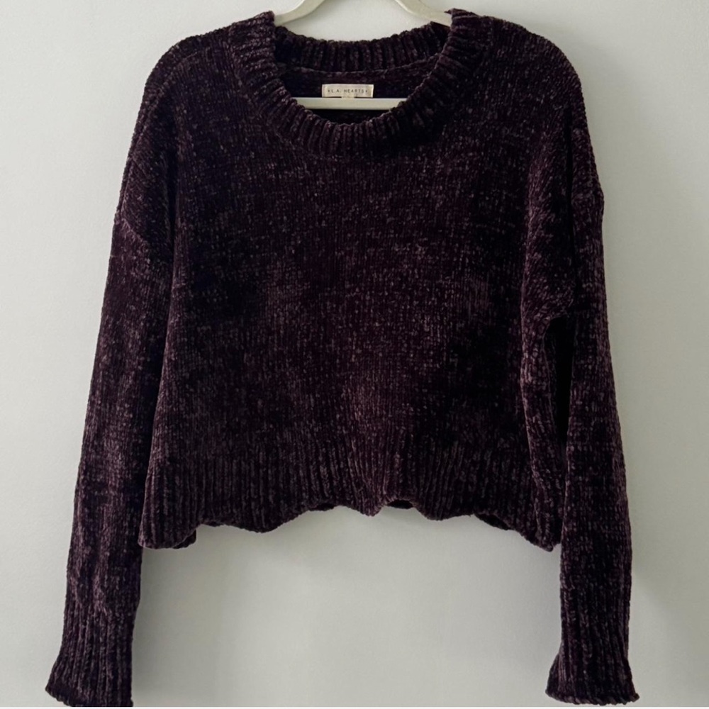 LA hearts PacSun Dark Plum Crew Neck Sweater
